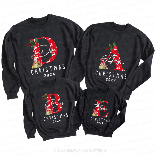 Personalized Monogrammed Family Christmas Gift Sweatshirts
