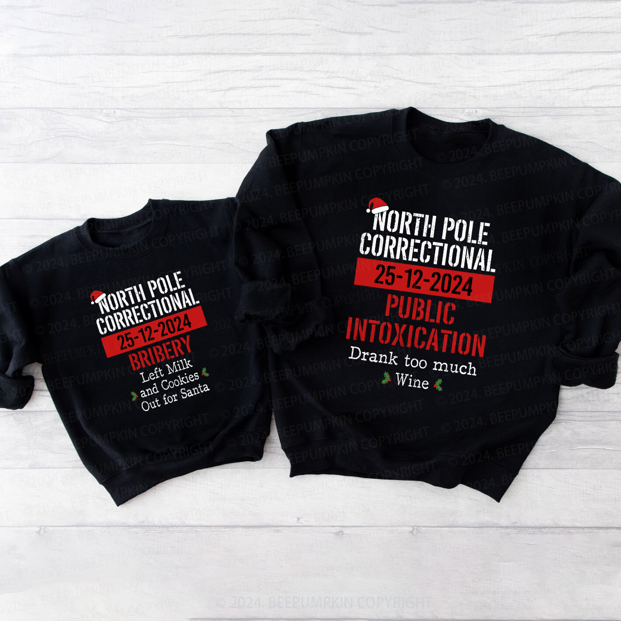 Funny Group Christmas North Pole Correctional Matching Sweatshirts