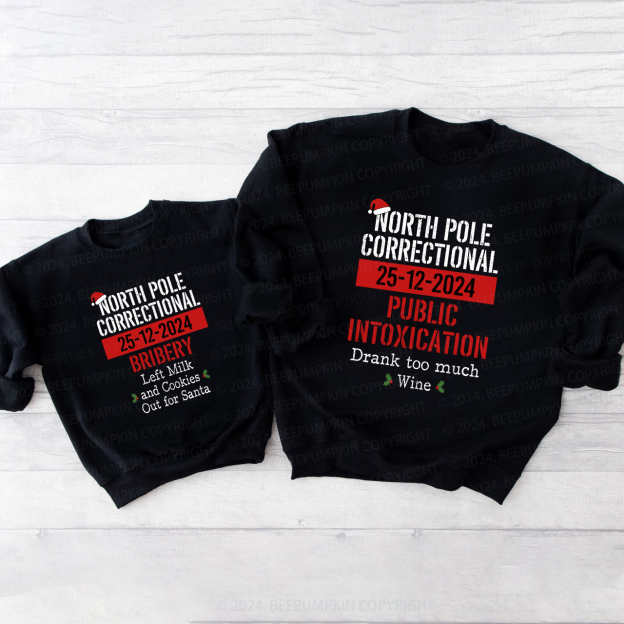 Funny Group Christmas North Pole Correctional Matching Sweatshirts