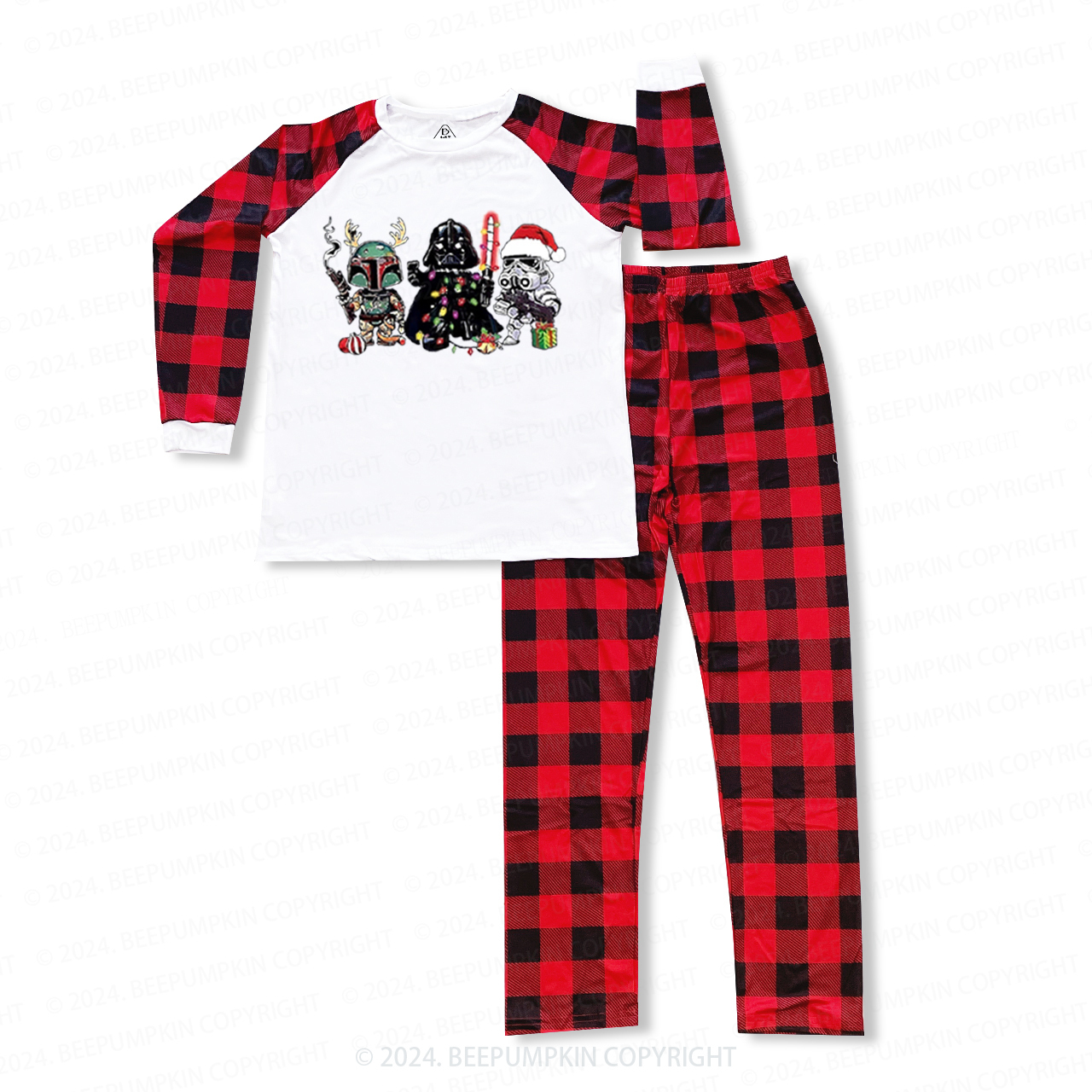 Christmas Characters Print Pajama Set