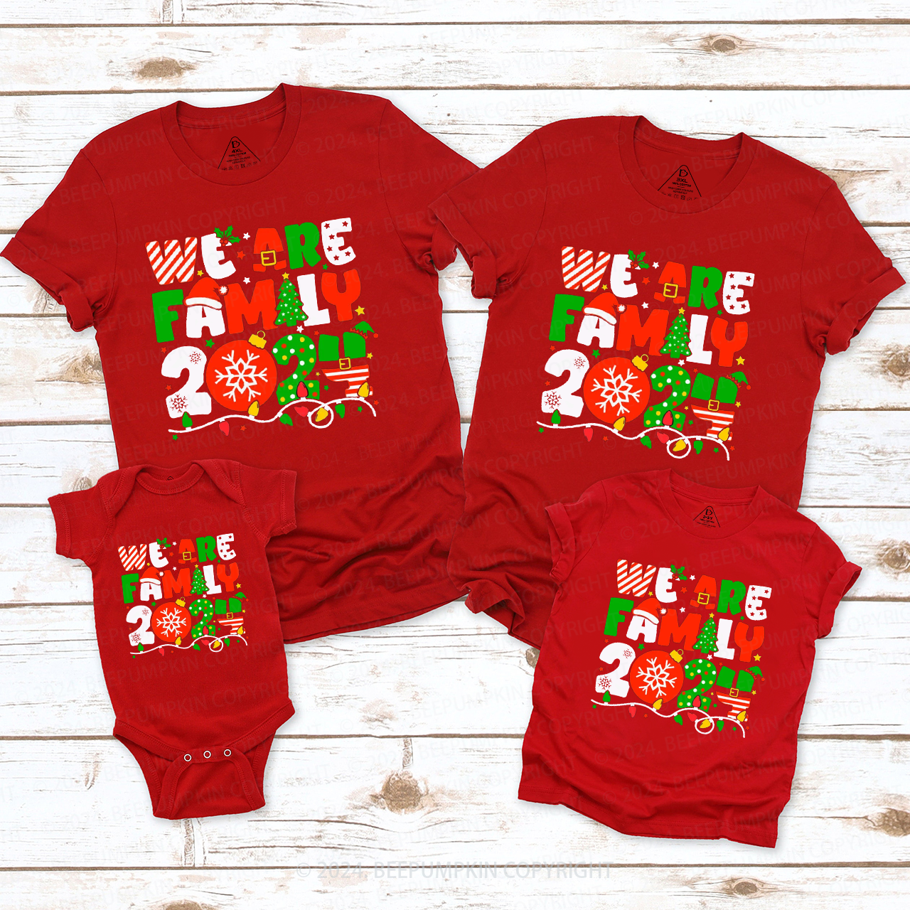 We Are Family Christmas Family Matching T-Shirts