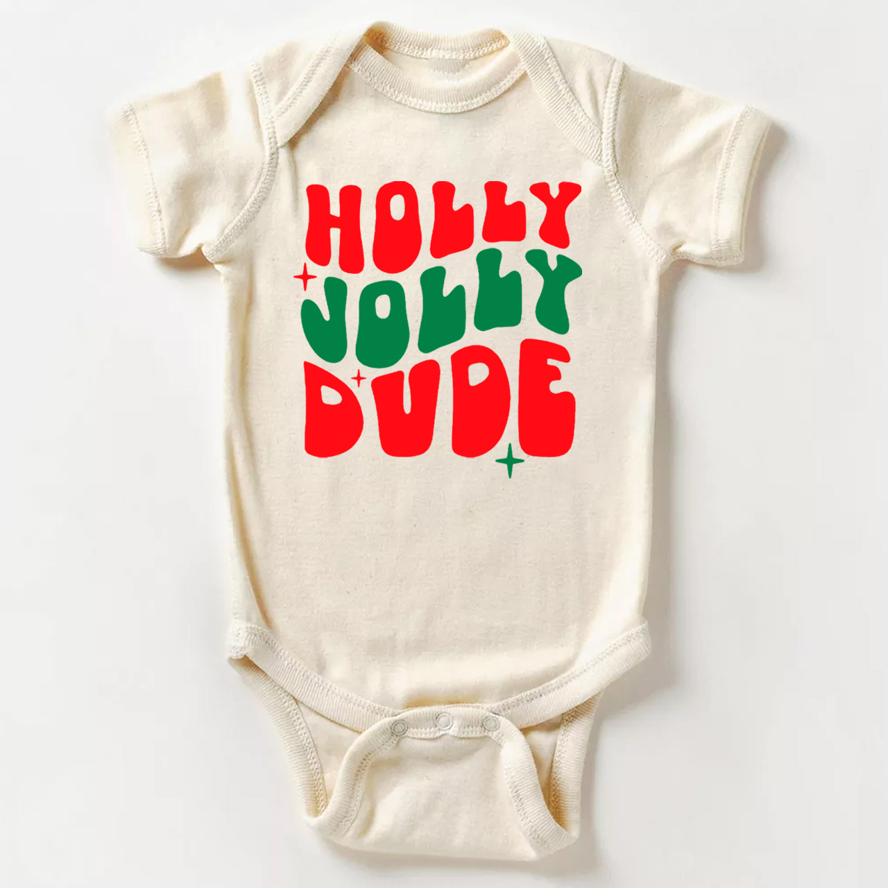 Holly Jolly Dude Christmas Bodysuit For Baby