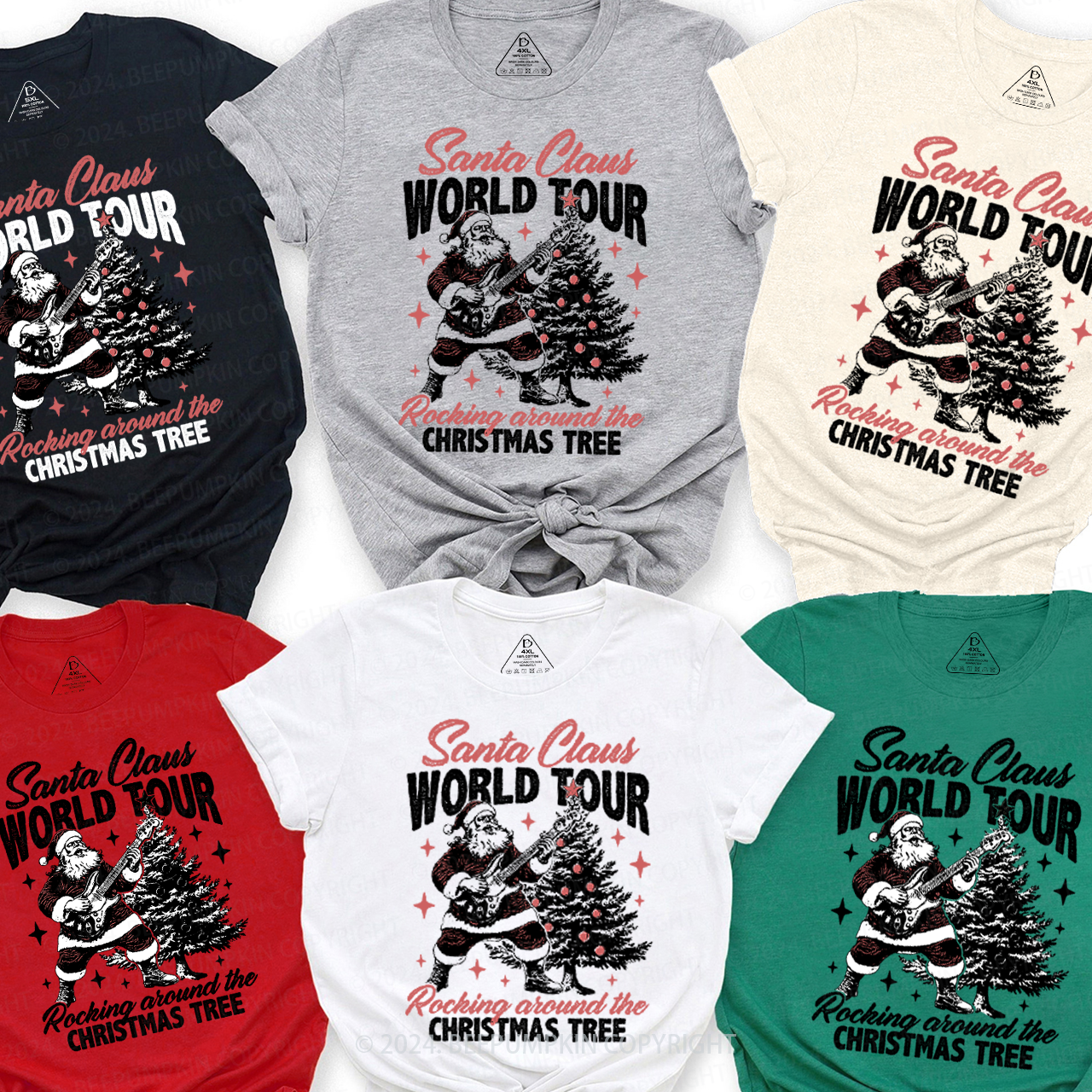 Santa Claus World Tour Family Matching T-Shirts Beepumpkin
