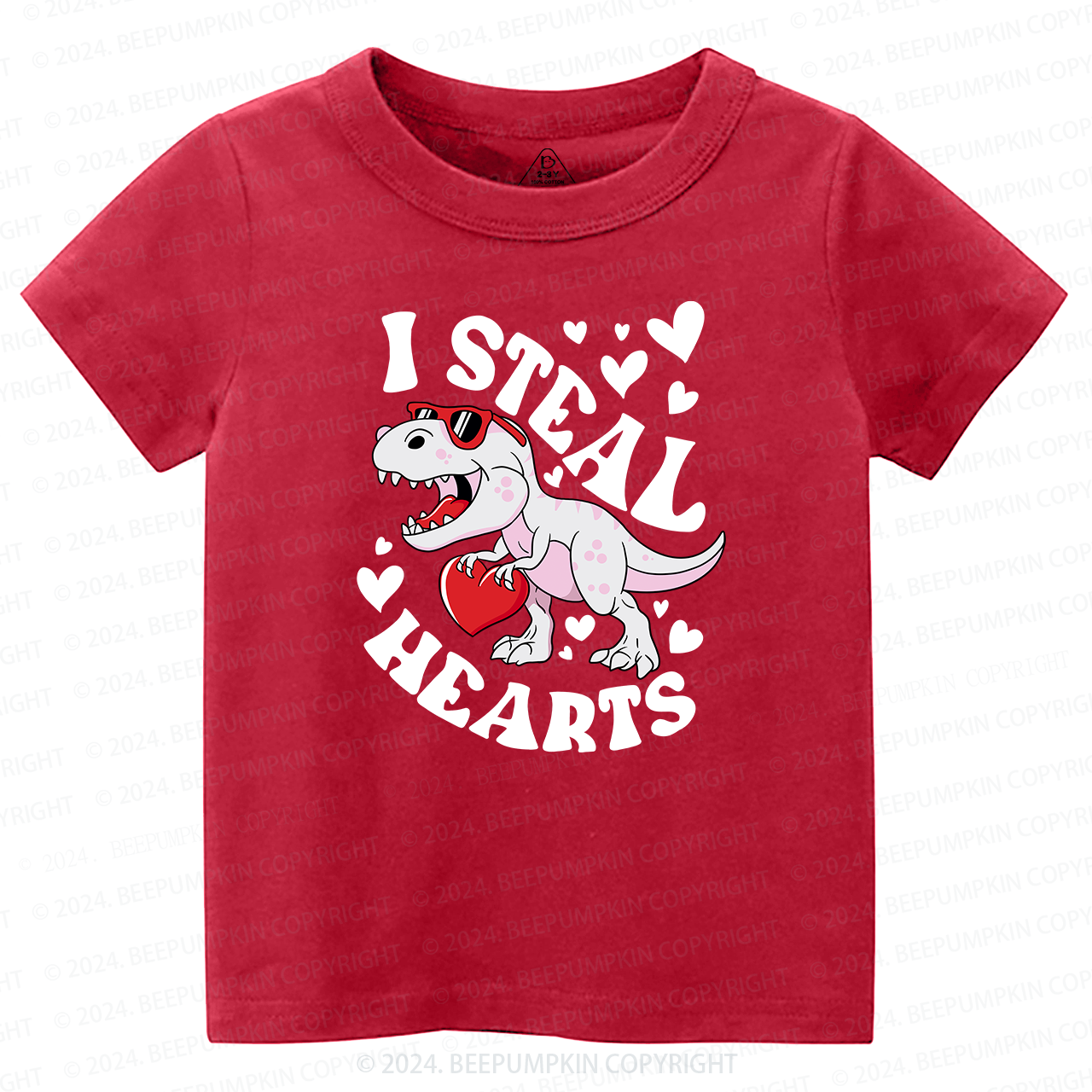 I Steal Hearts Valentine's Day Toddler&Kids Tees Beepumpkin Sale-Beepumpkin™