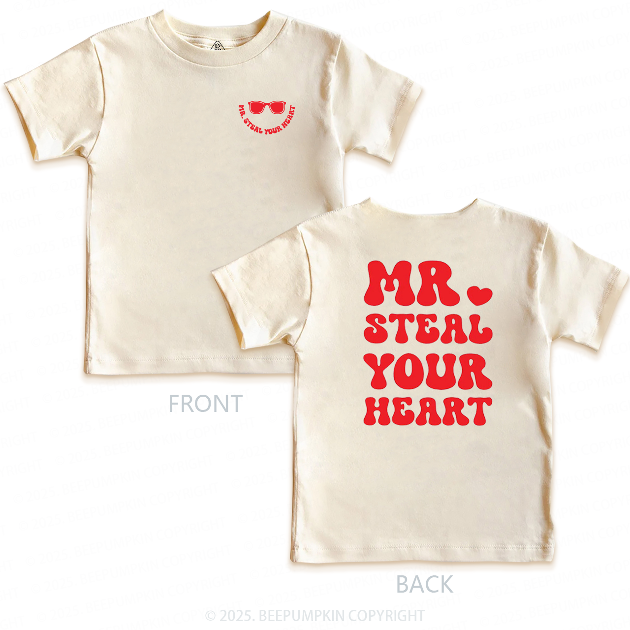 Mr Steal Your Heart Valentine's Day Toddler&Kid's Tees Beepumpkin