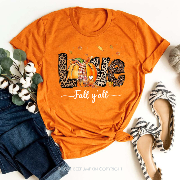 Love Fall Y'All Fall Shirts Beepumpkin