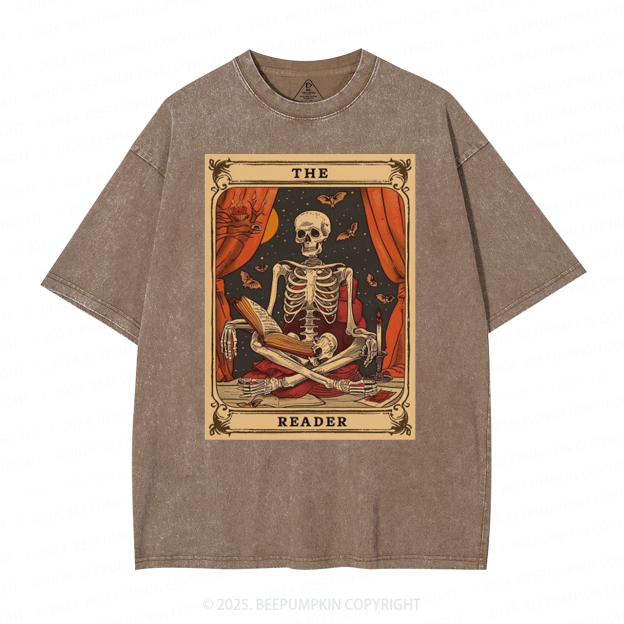 Personalized The Reader Tarot Card Mama Washed T-Shirts