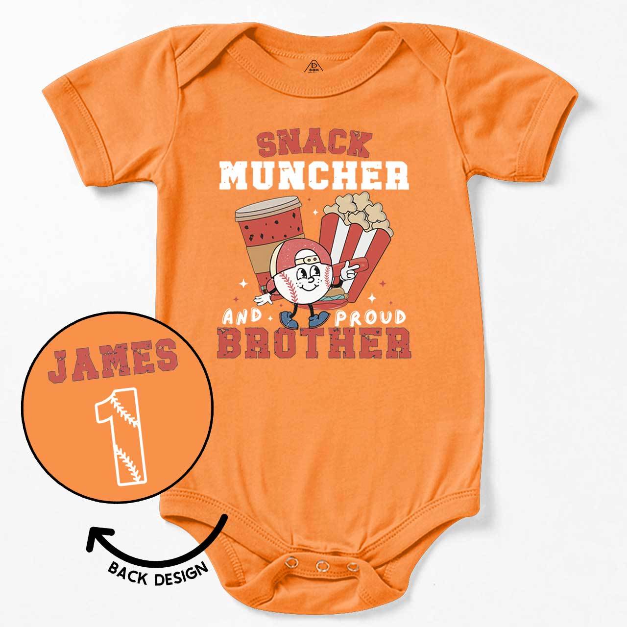 Personalized Snack Muncher Baseball Bodysuit Beepumpkin
