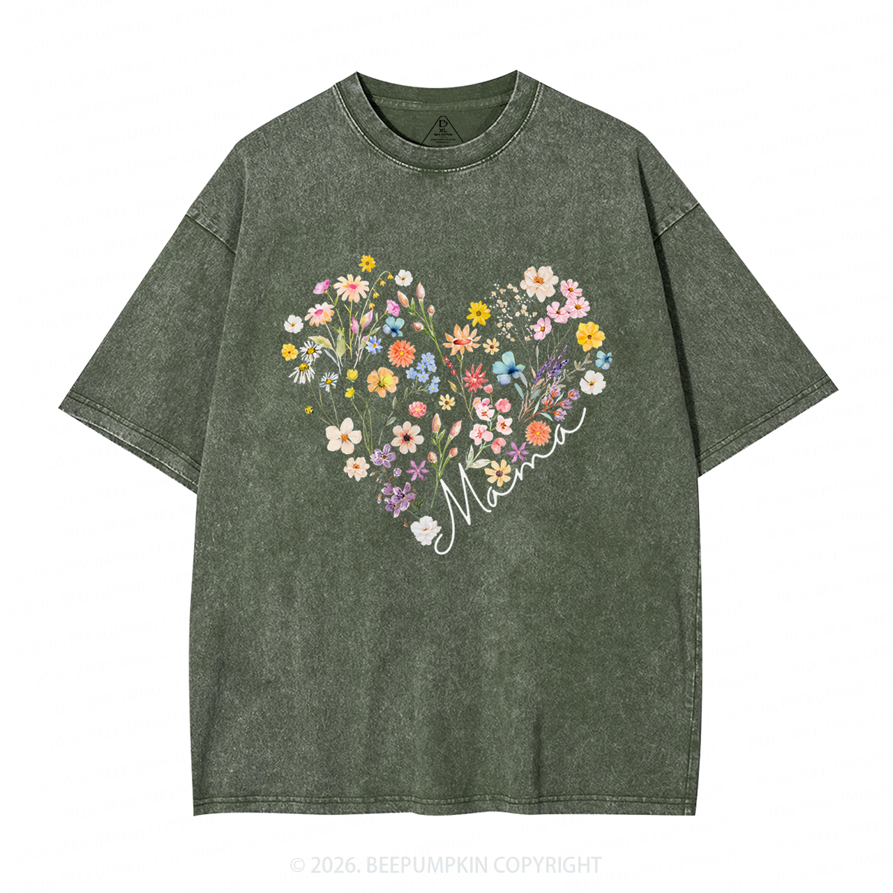 Bohemian Floral Adult Washed T-Shirts