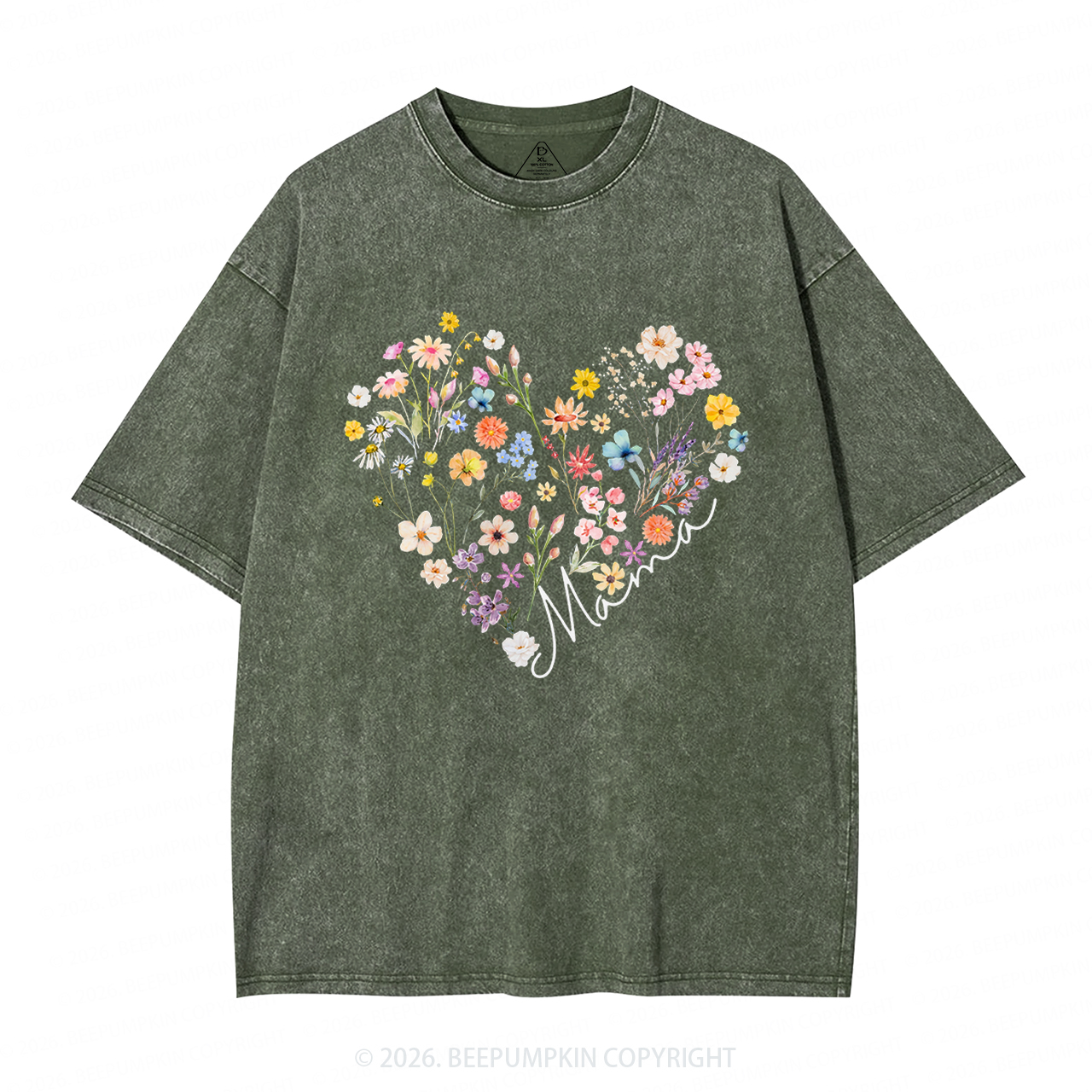 Bohemian Floral Adult Washed T-Shirts