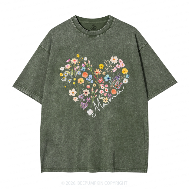 Bohemian Floral Adult Washed T-Shirts