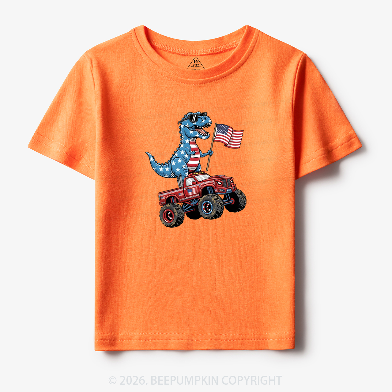 USA 250 American Flag Dinosaur Toddler&Kid's Tees