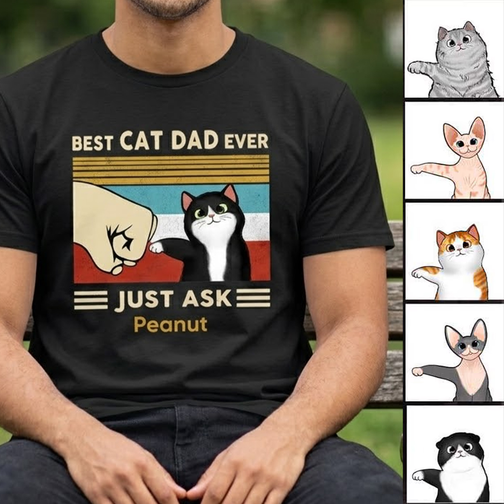 Personalized Best Cat Dad Ever T-Shirts