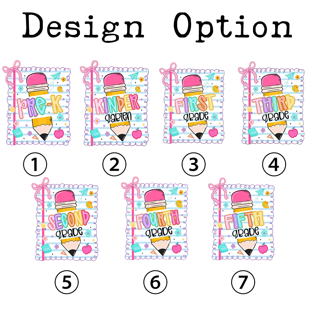 Back To School Pencil Coquette Bow Grades Toddler&Kid's Tees