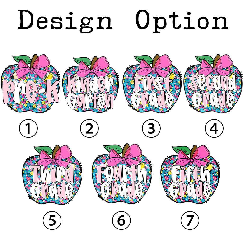 Preppy Back to School Coquette Retro Apple Toddler&Kid's Tees