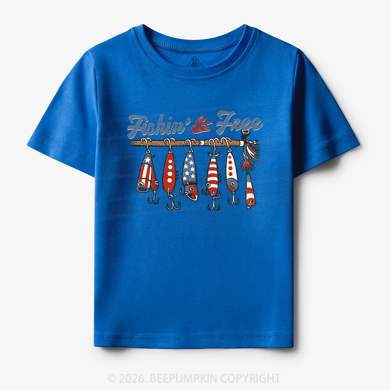 Fishin And Free Lure 4th Of July Toddler&Kid's Tees