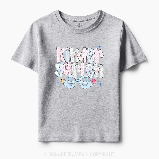 Personalized Preppy Back To School Coquette Pencil Bow Toddler&Kid's Tees
