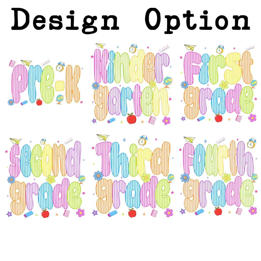 Personalized Preppy Back To School Colorful Stripes Toddler&Kid's Tees