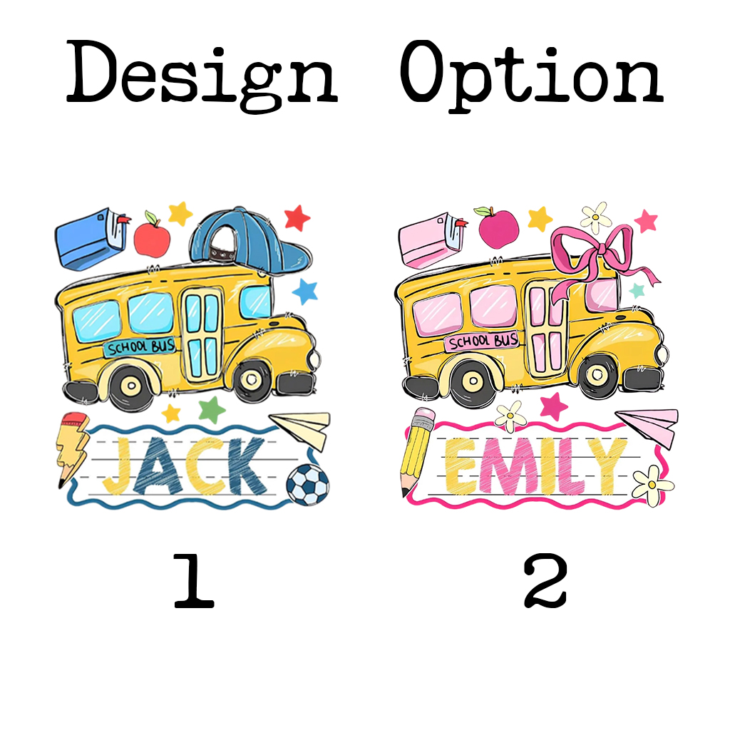 Personalized Name School Bus Back To School Toddler&Kid's Tees