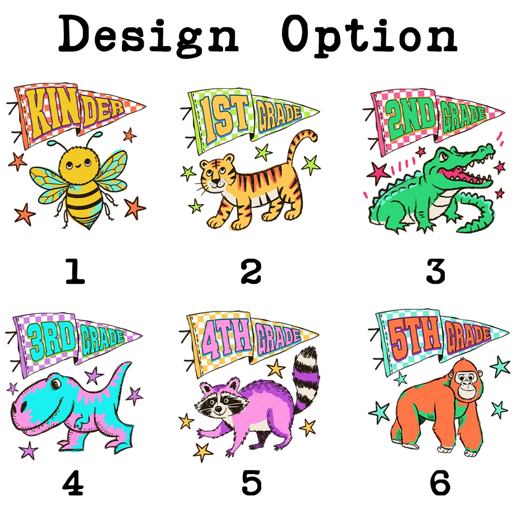 Personalized Animal Grade Back To School Toddler&Kid's Tees