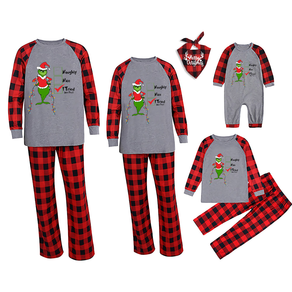 Naughty Nice I Tried Christmas Family Pajamas