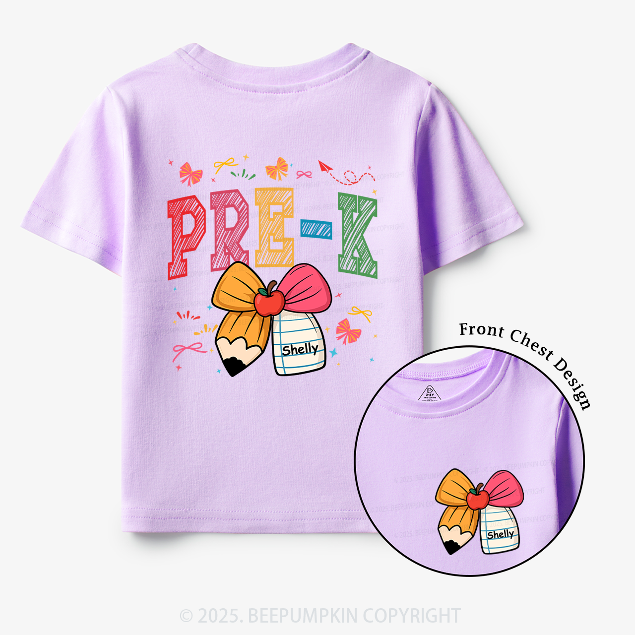 Personalized Girl Back To School Bundle Toddler&Kid's Tees Beepumpkin