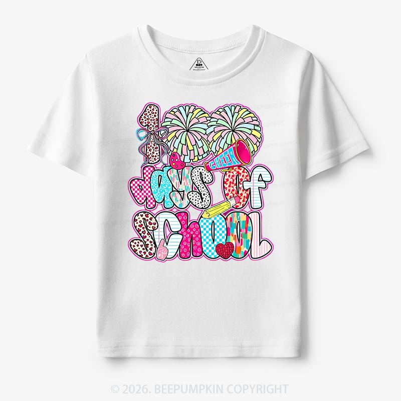 Cheer For 100 Days Pom Pom School Spirit Toddler&Kid's Tees