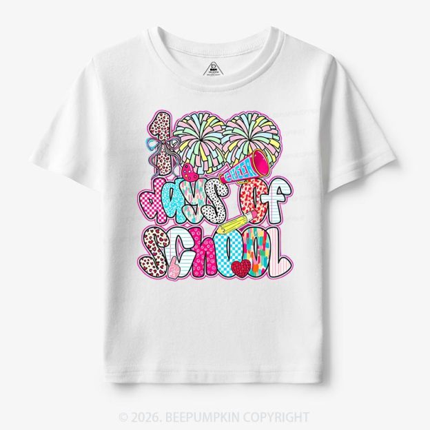Cheer For 100 Days Pom Pom School Spirit Toddler&Kid's Tees