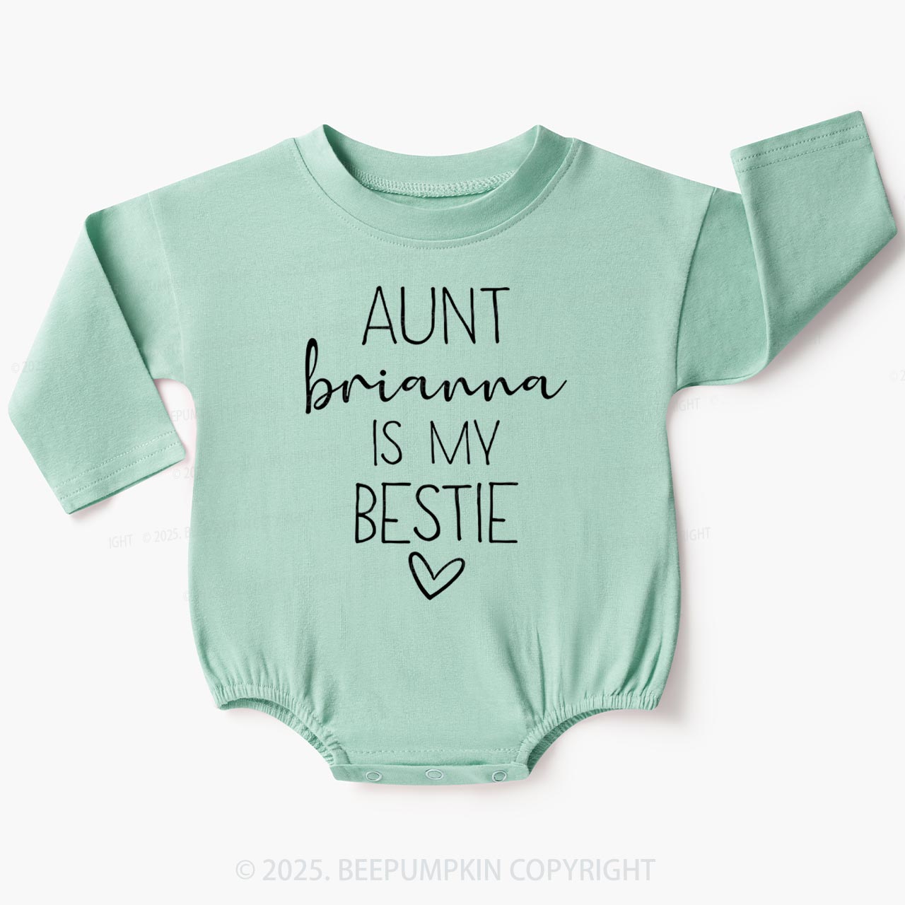 Personalized Auntie's Bestie Baby Bubble Romper Beepumpkin