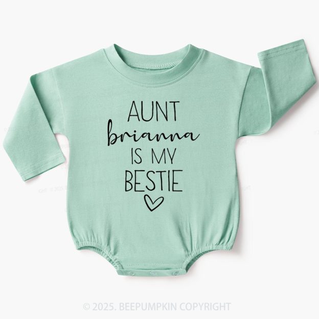 Personalized Auntie's Bestie Baby Bubble Romper Beepumpkin