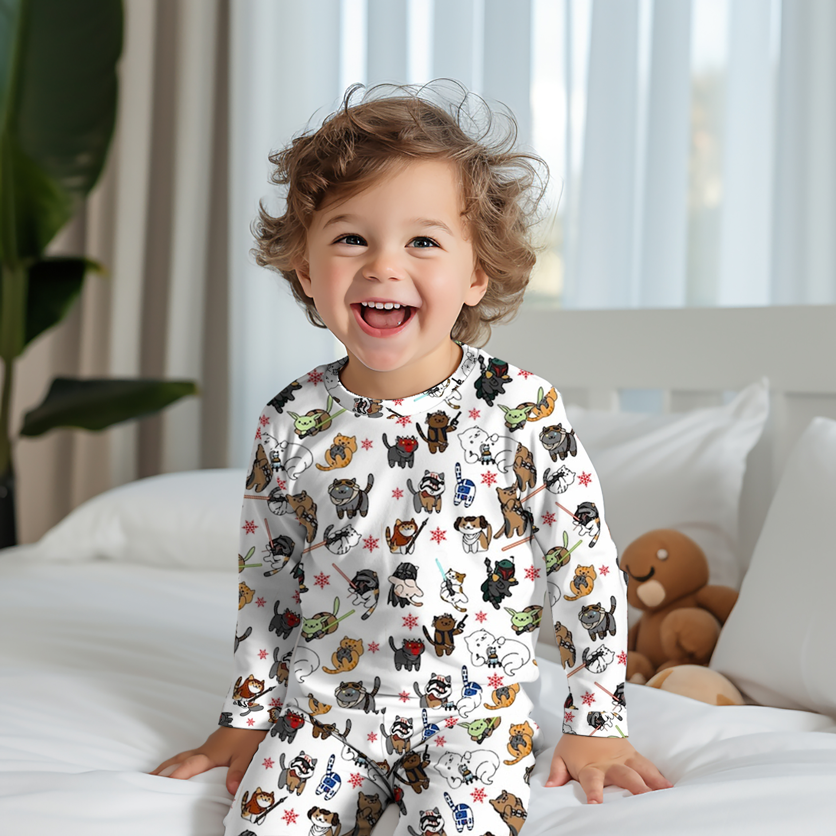 SW Meow Cats Two-Piece Pajama Set For Kids