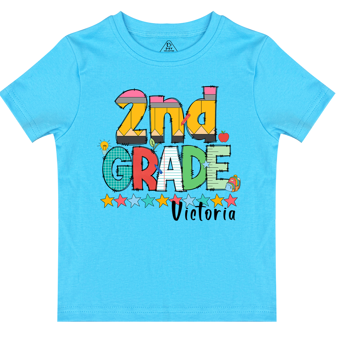 Personalized Pencil Letter Grade Toddler&Kid's Tees Beepumpkin