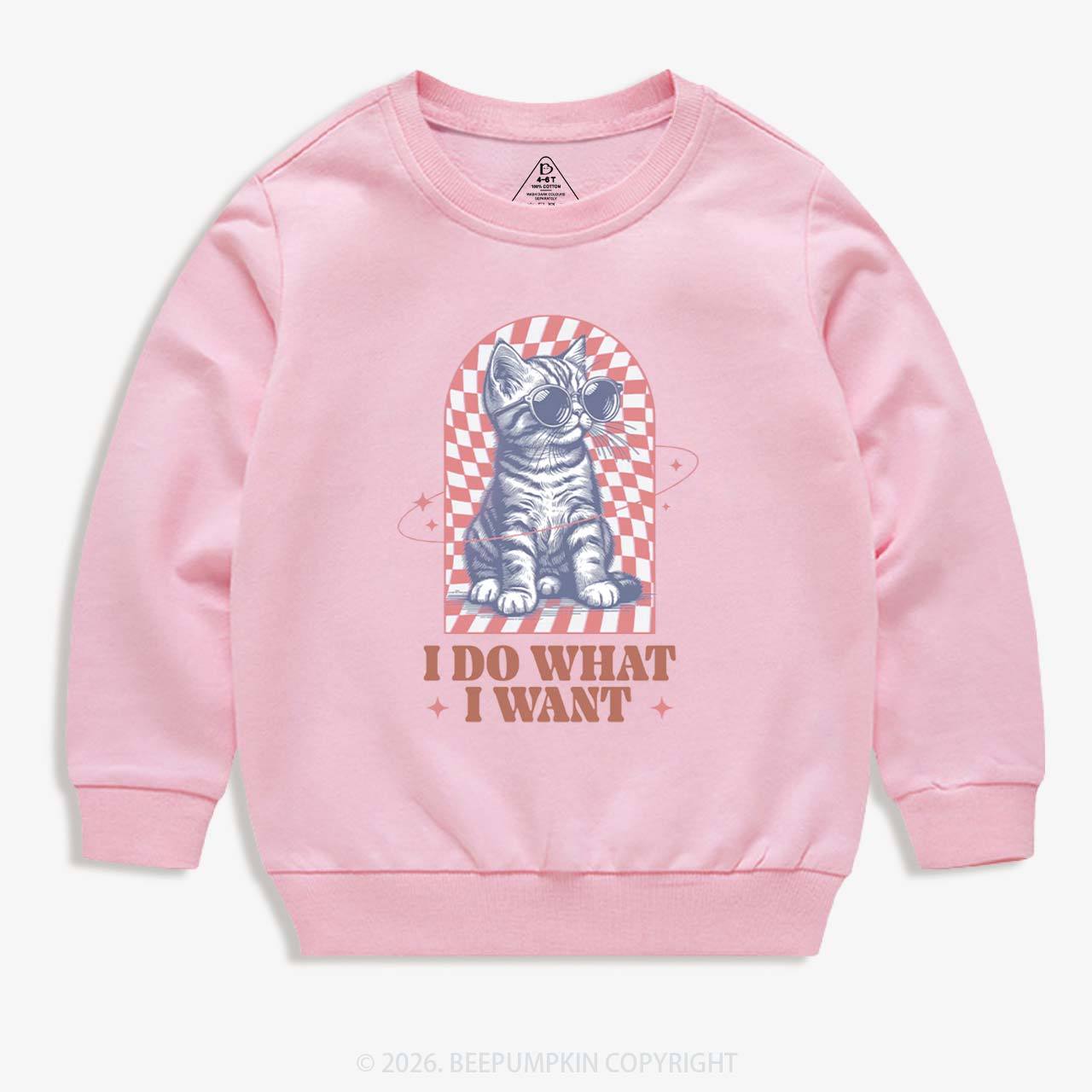 I Do What I Want Kitten Kid's Sweatshirt