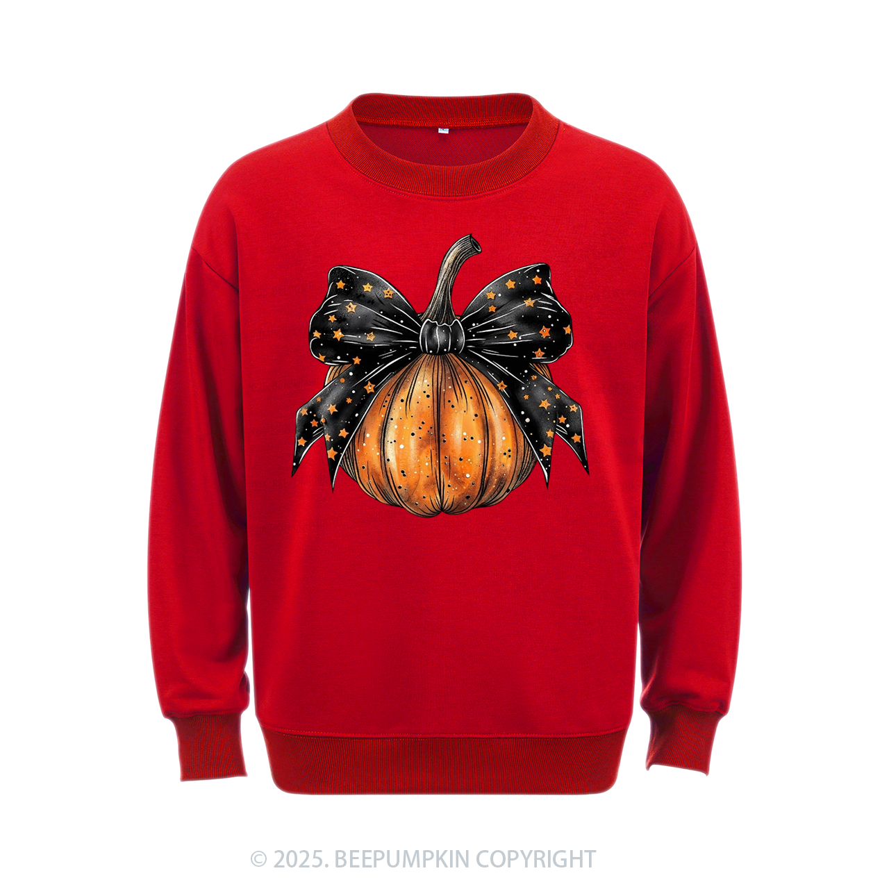 Stars Bow Halloween Sweatshirt Beepumpkin