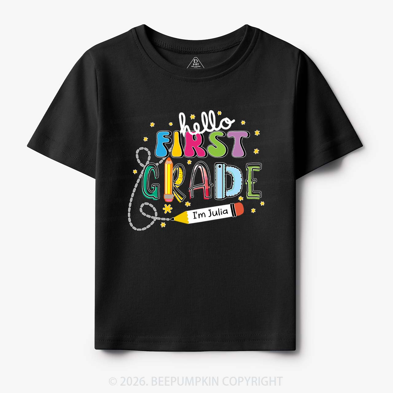 Hello First Grade I'm XXX Back To School Kids Shirt