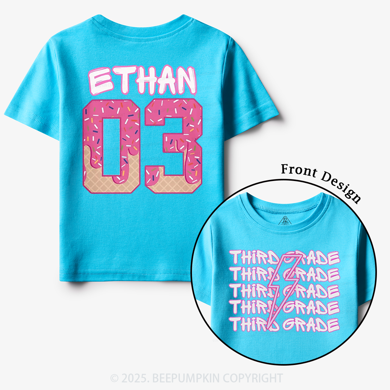 Personalized Lightning Grade Toddler&Kid's Tees Beepumpkin