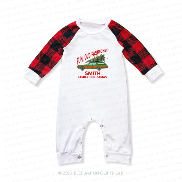 Custom Truck Tree Fun Old Fashioned Family Christmas Pajamas