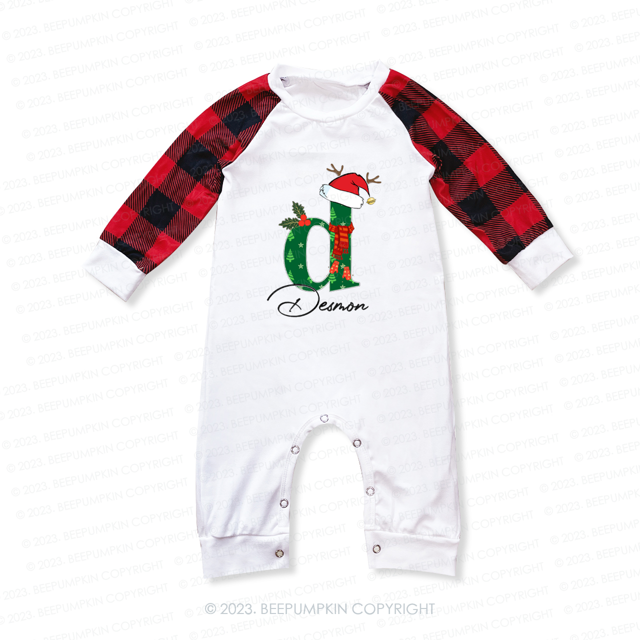 Personalized Lucky Monogrammed Family Christmas Matching Pajamas