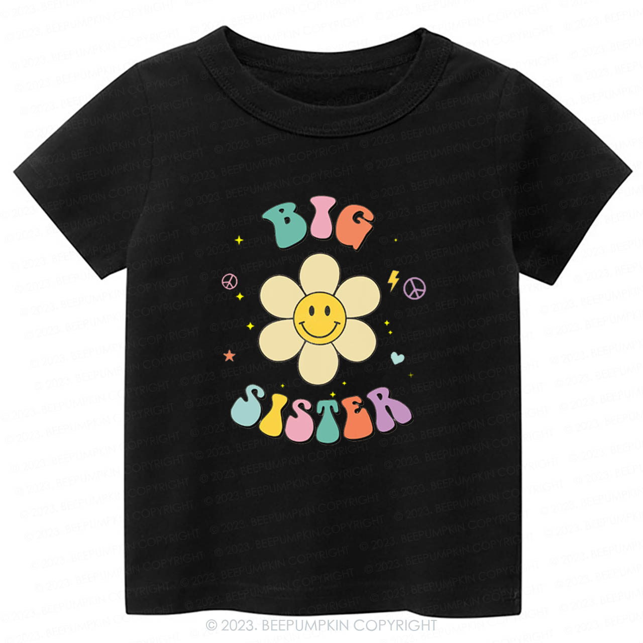 Personalized Smiley Face Flower Sibling -Toddler Tees