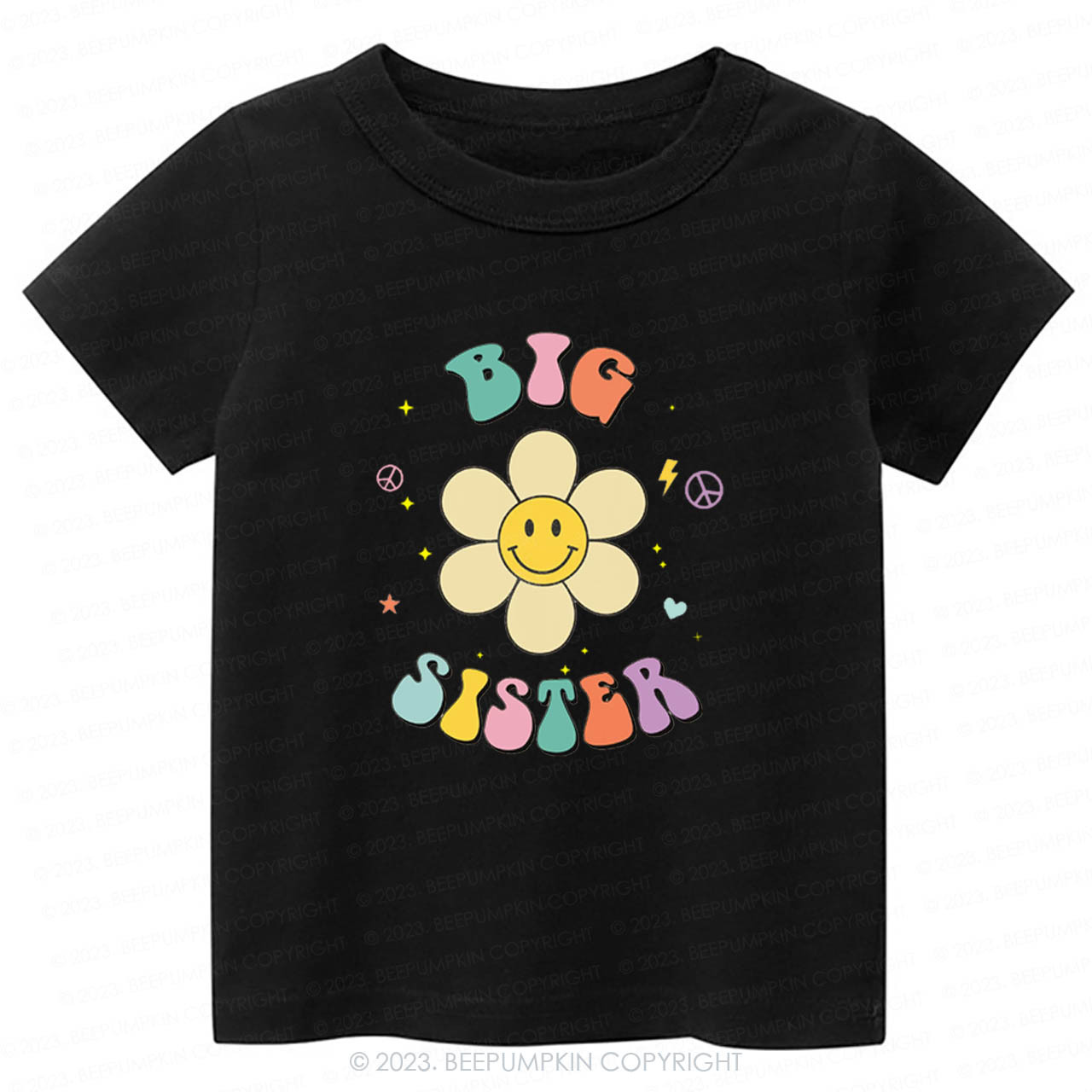 Personalized Smiley Face Flower Sibling -Toddler Tees