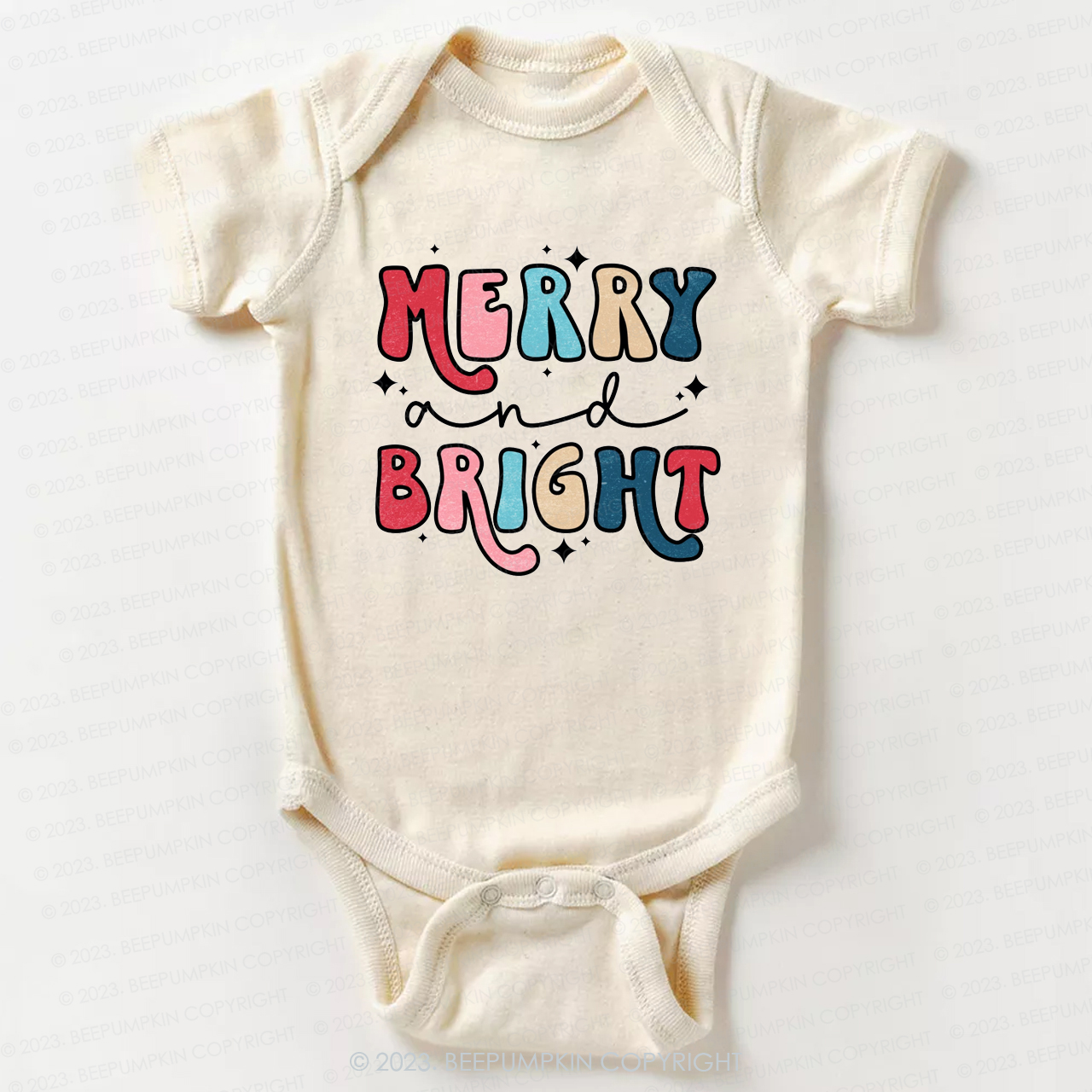 Merry And Bright Cute Christmas Bodysuit For Baby