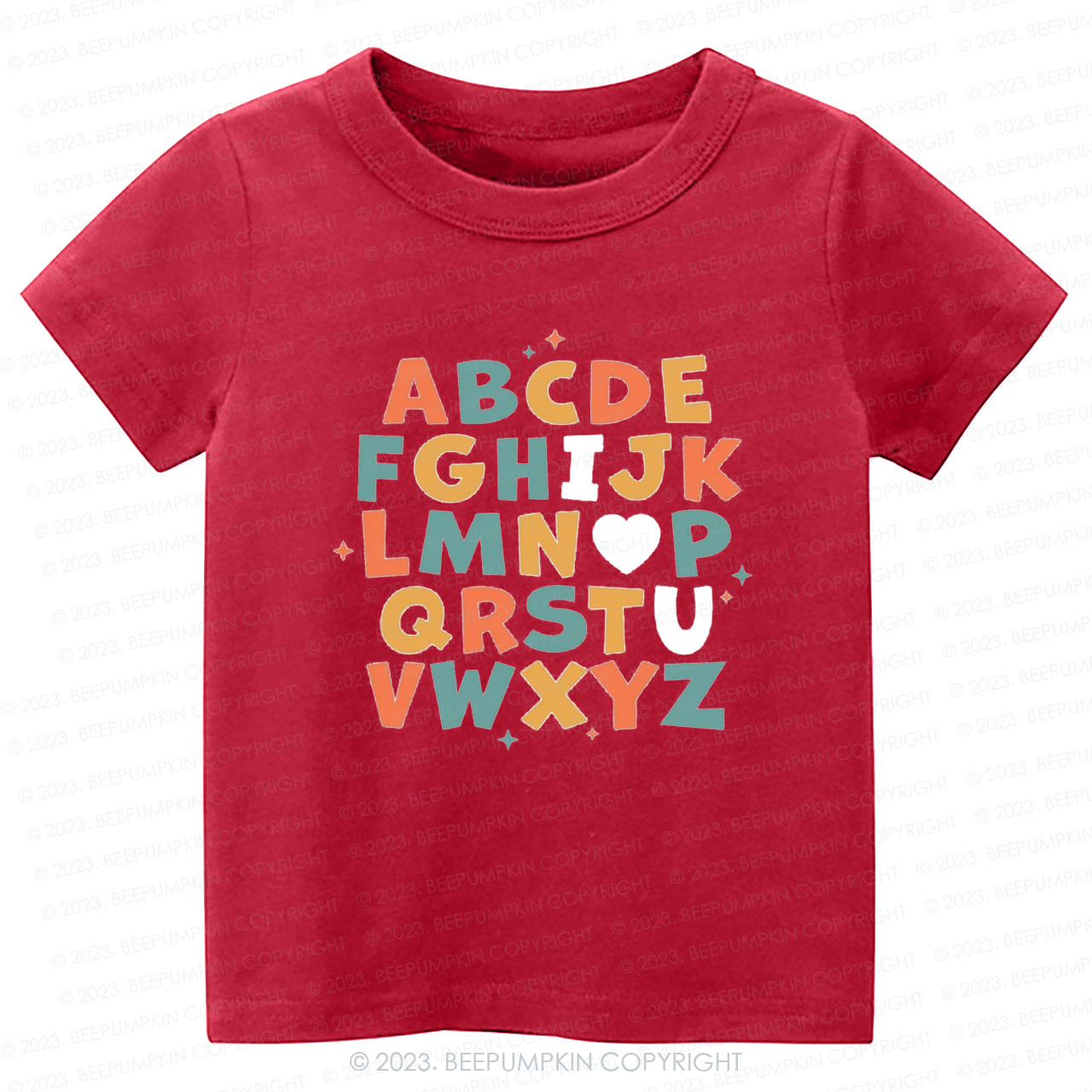 Alphabet I Love You Natural -Toddler Tees
