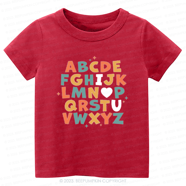 Alphabet I Love You Natural -Toddler Tees