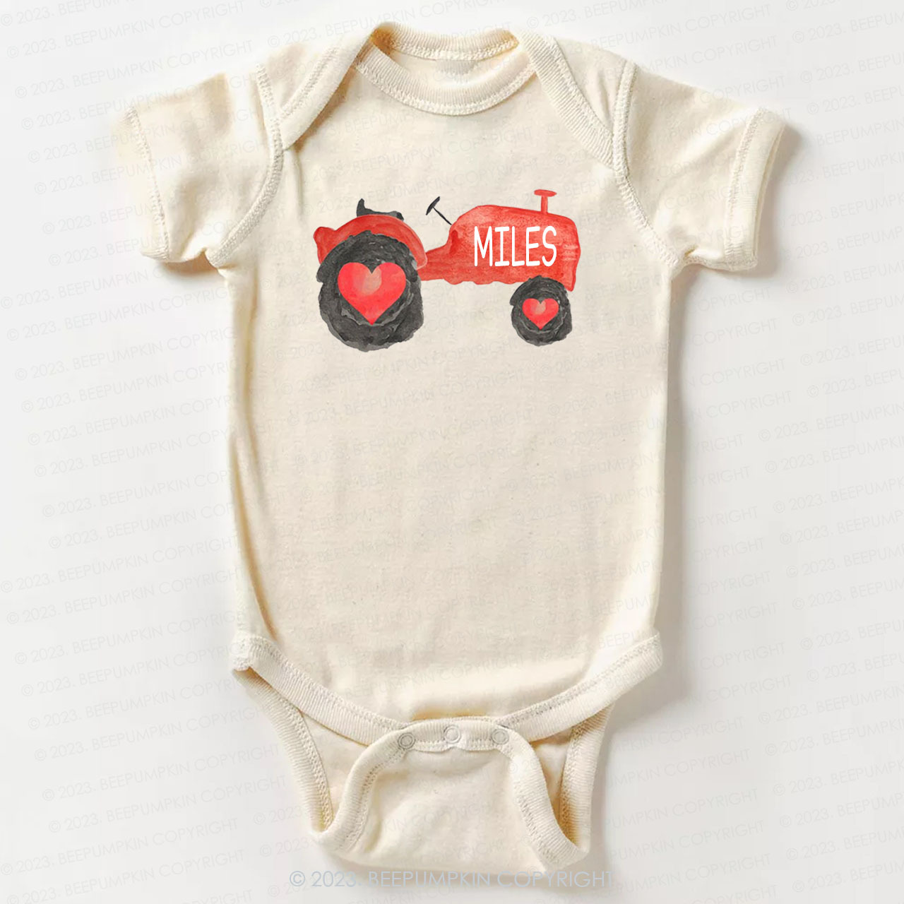 Personalized Valentine Tractor Bodysuit For Baby
