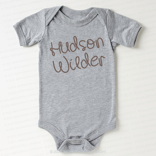 Western Rope With Custom Name Bodysuit For Baby
