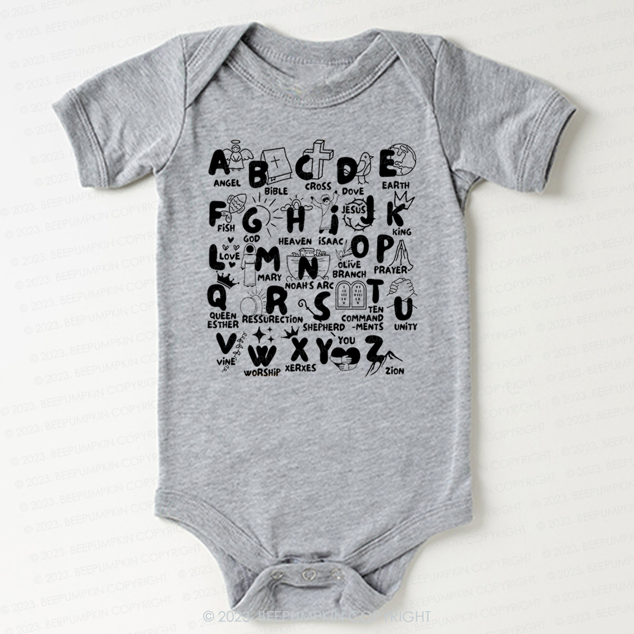 Biblical Alphabet Cut File Bodysuit For Baby