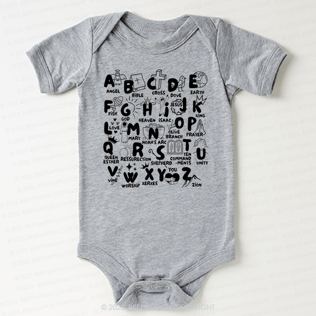 Biblical Alphabet Cut File Bodysuit For Baby