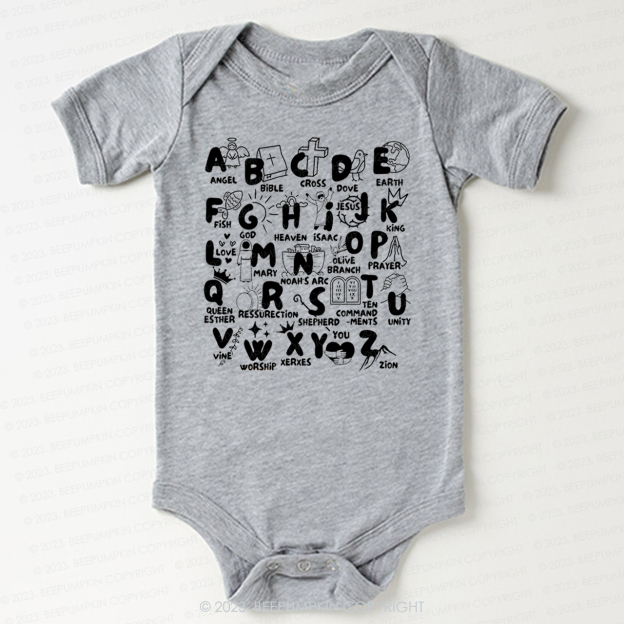 Biblical Alphabet Cut File Bodysuit For Baby
