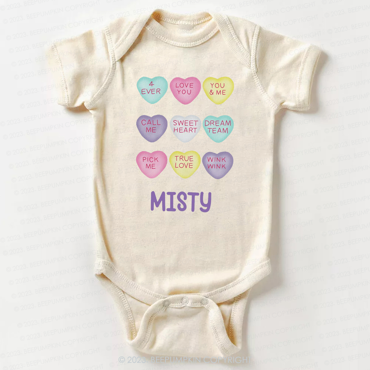 Personalized Colourful Valentine Heart Bodysuit For Baby