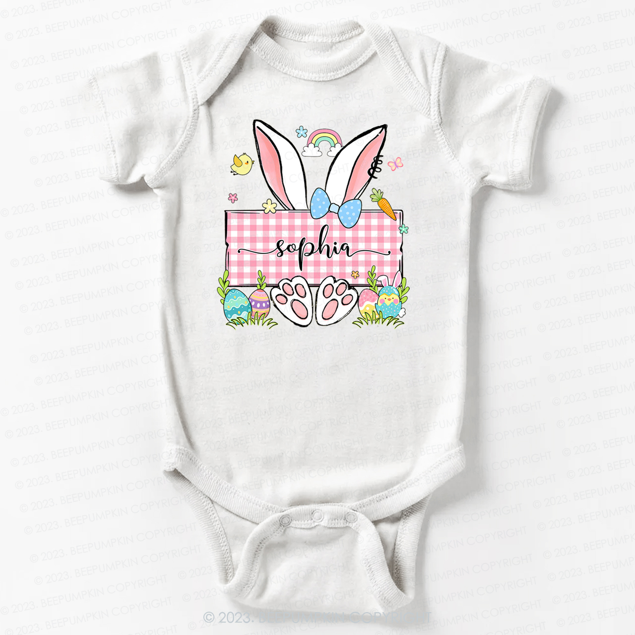 Personalized Name Easter Bunny Bodysuit For Baby